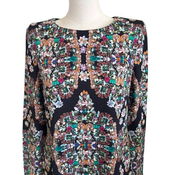Artelier Nicole Miller Round Neck Long Sleeve Pullover Dress Women's Sz 8 - Picture 7 of 11